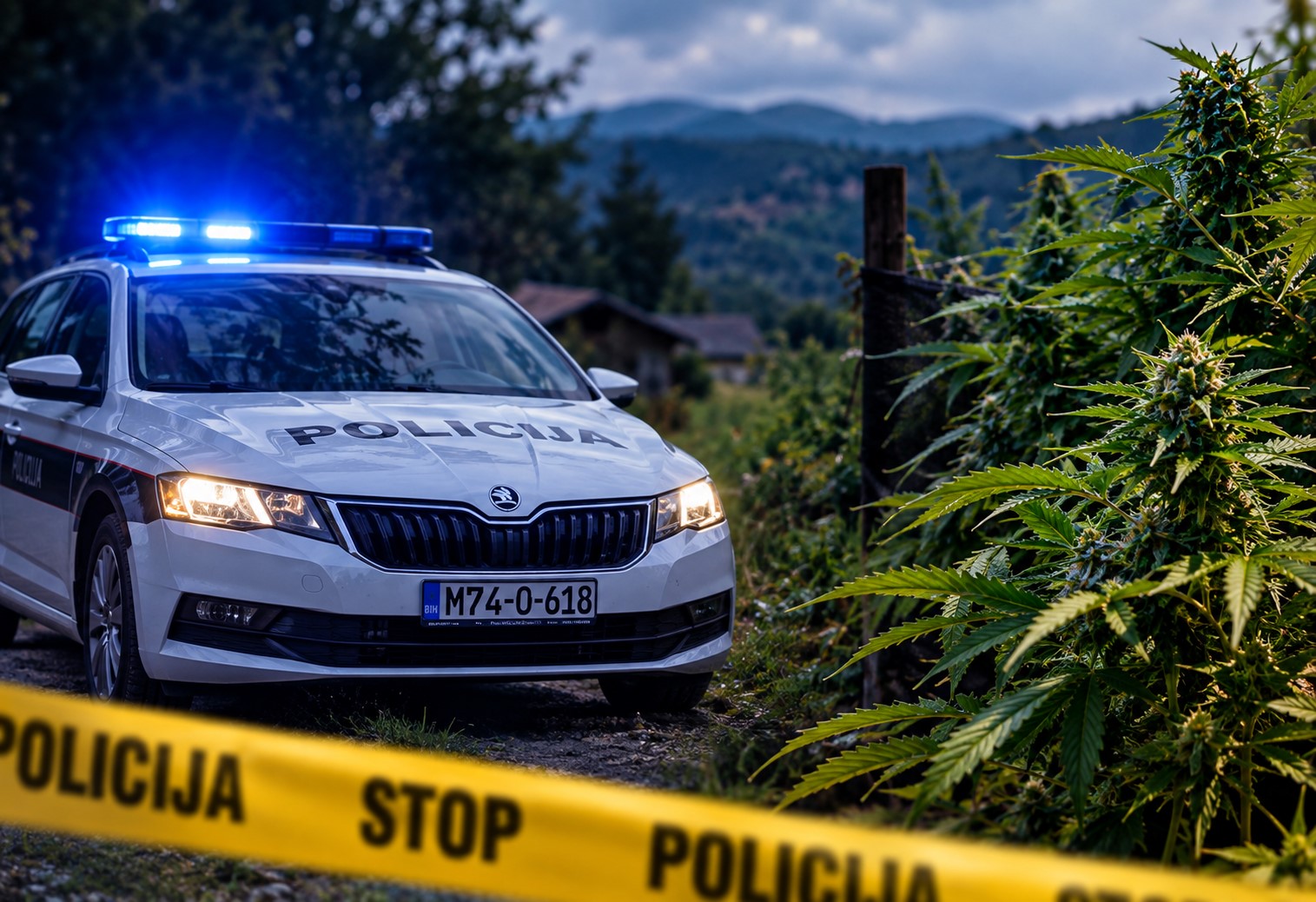 Policija u Bosanskoj Krupi otkrila plantažu kanabisa sa 49 stabljika, uhap&scaron;eni otac i dva sina