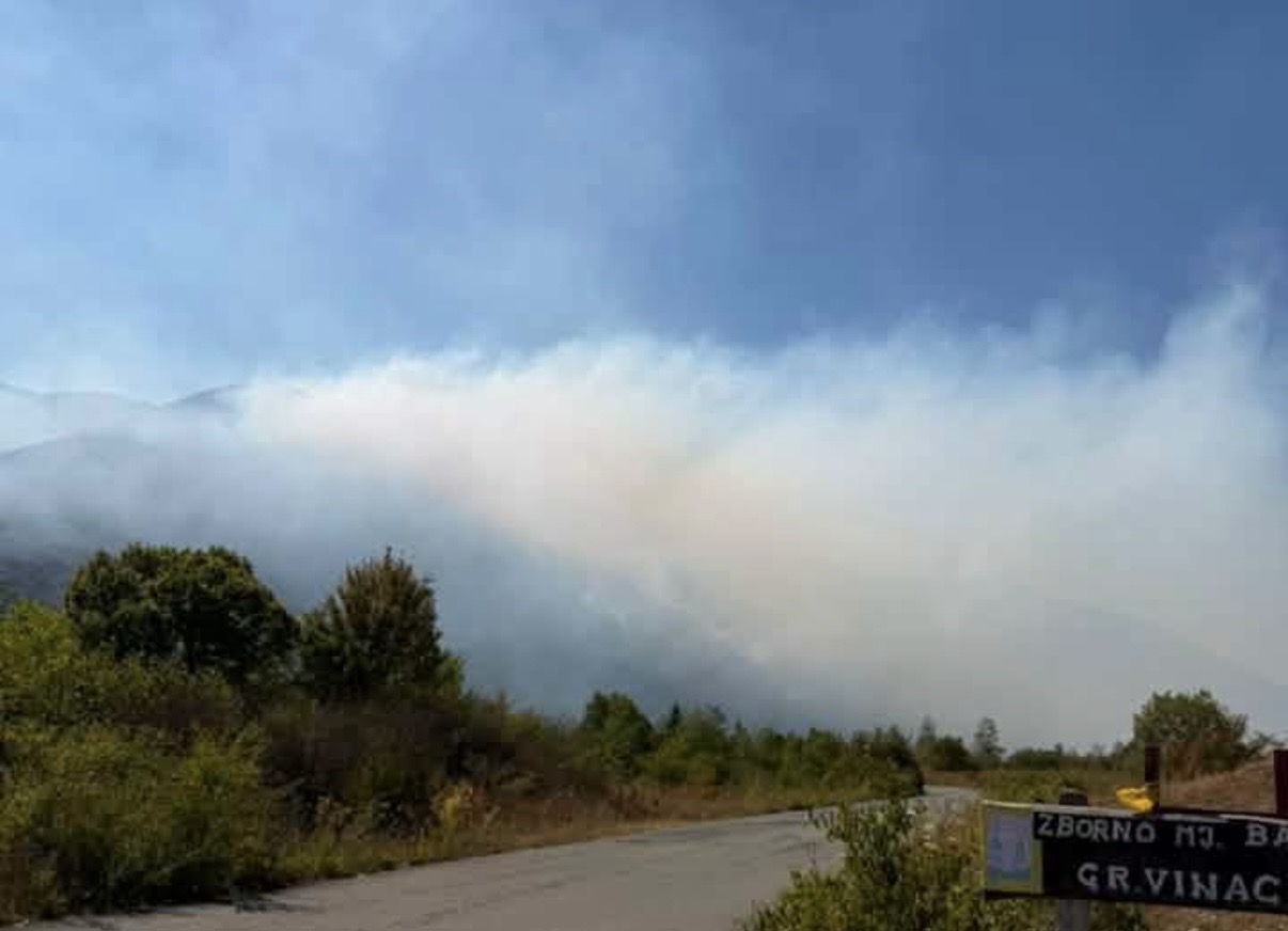 Požar na ulazu u Bihać ponovo aktivan zbog jakog vjetra, zatražen helikopter OSBiH