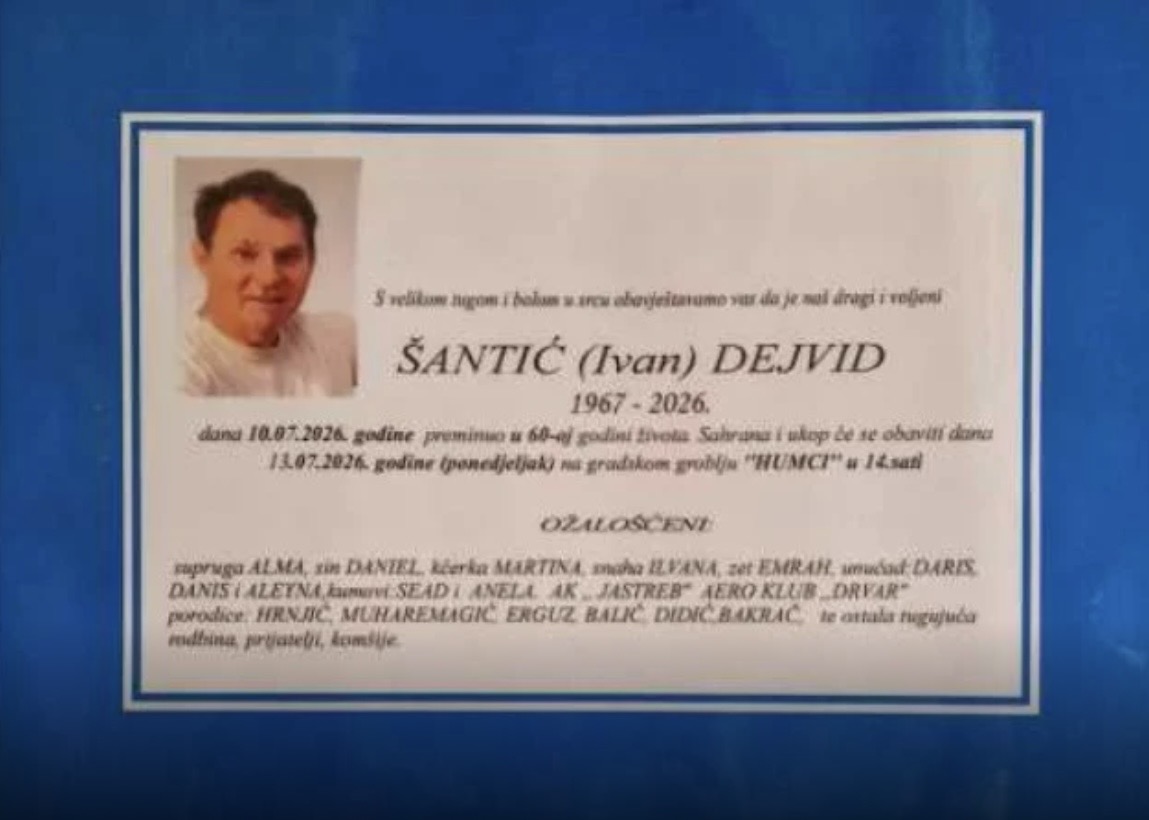 Dejvid &Scaron;antić, istaknuti pilot paraglajdera, preminuo nakon pada sa zgrade u Bihaću
