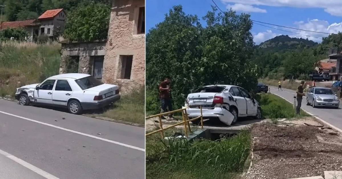 Saobraćajna nesreća u Vitini: O&scaron;tećenja na cesti i opasnost zbog ulja i dijelova vozila