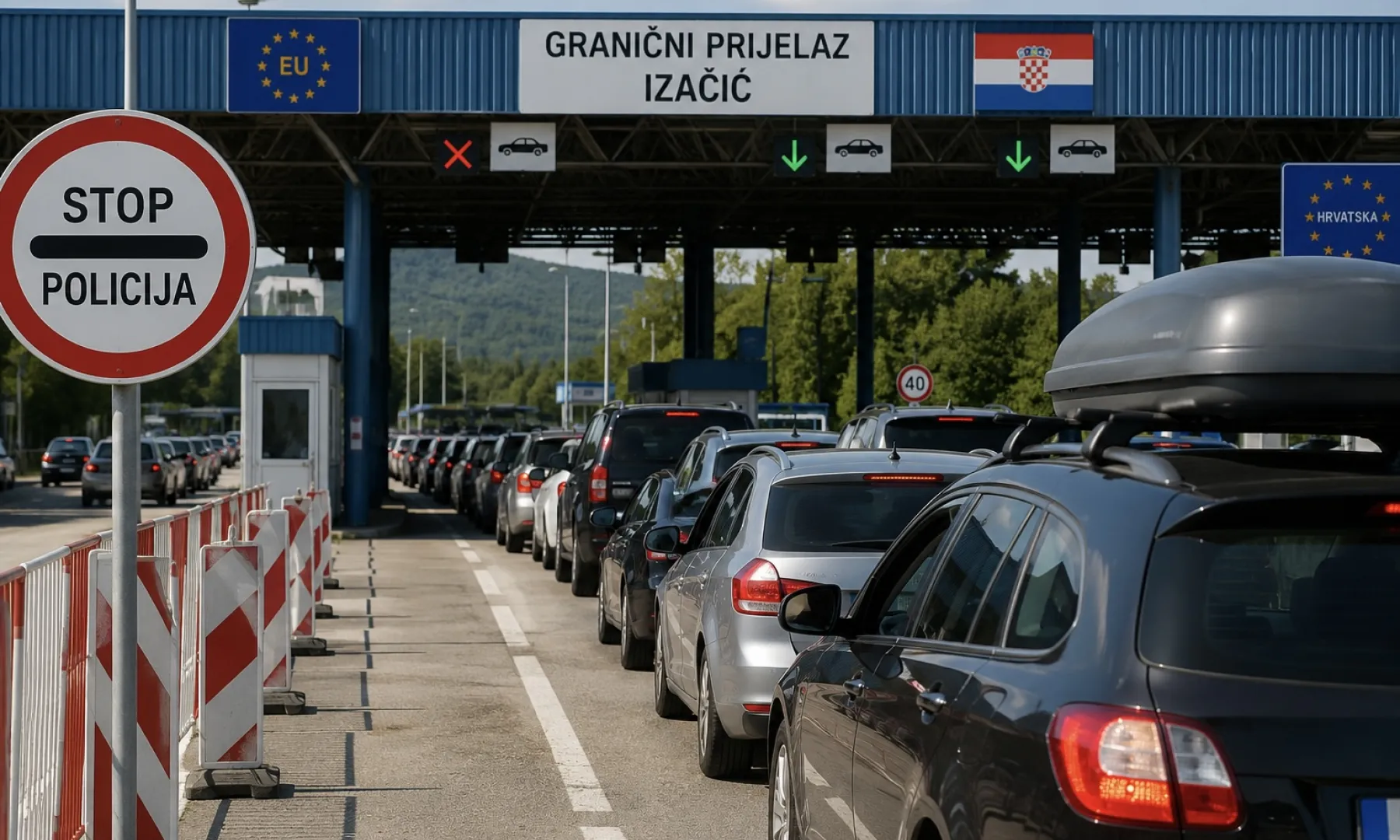 Duža čekanja na graničnom prelazu Izačić zbog kvara sistema, vozači se suočavaju s sat vremena zastoja