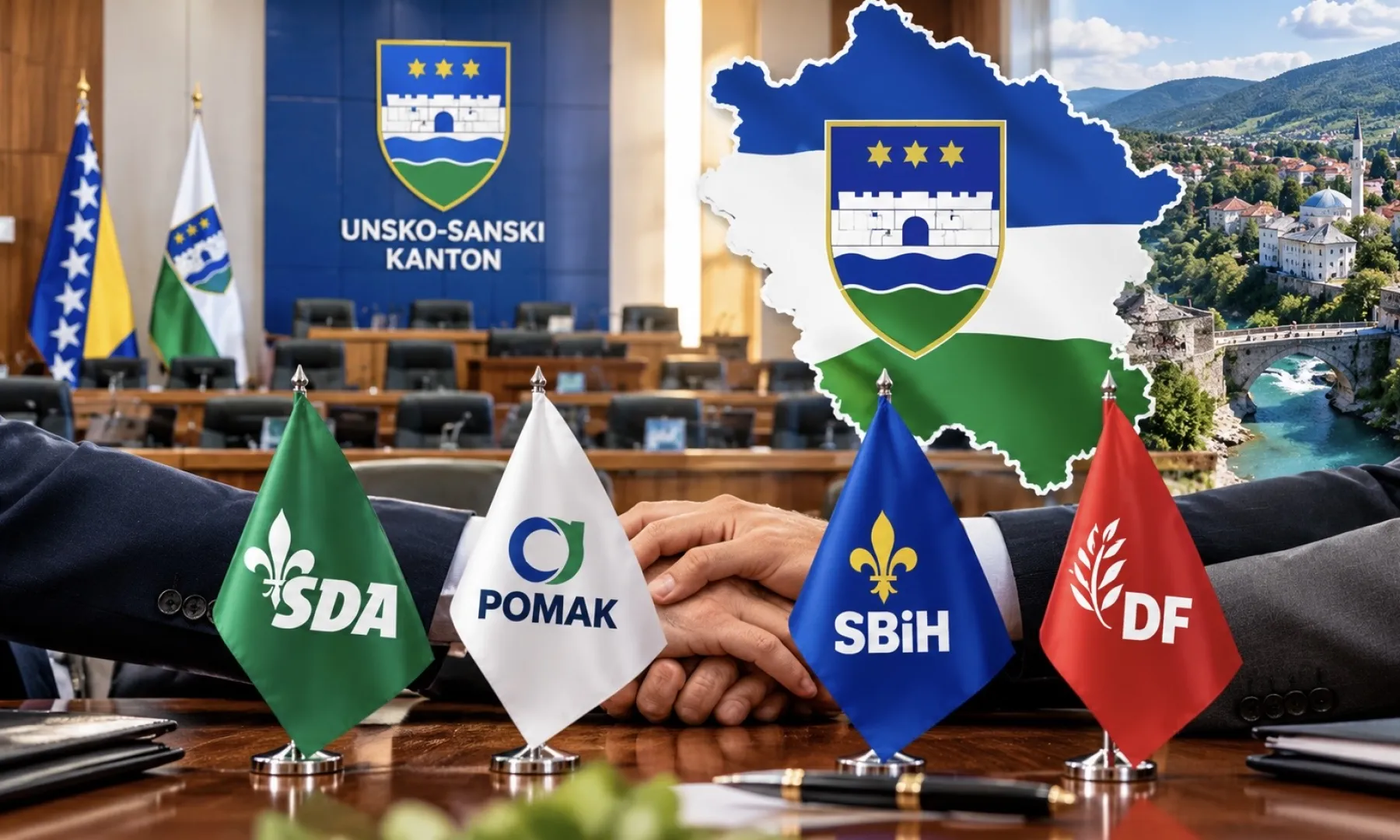 Pregovori o formiranju nove vlasti u Unsko-sanskom kantonu napreduju, SDA i partneri imaju potrebnu većinu od 17 zastupnika