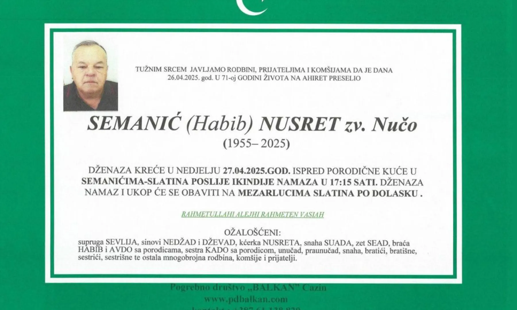 Semanić (Habib) Nusret zv, Nučo