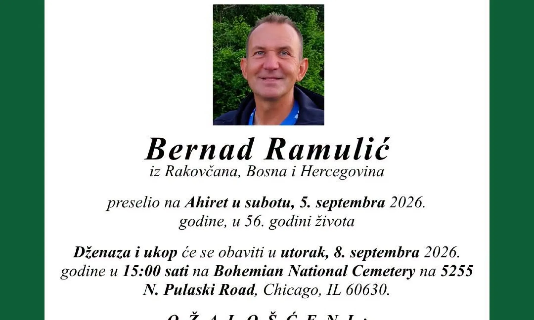 S tugom obavještavamo: Na Ahiret preselio Bernad Ramulić
