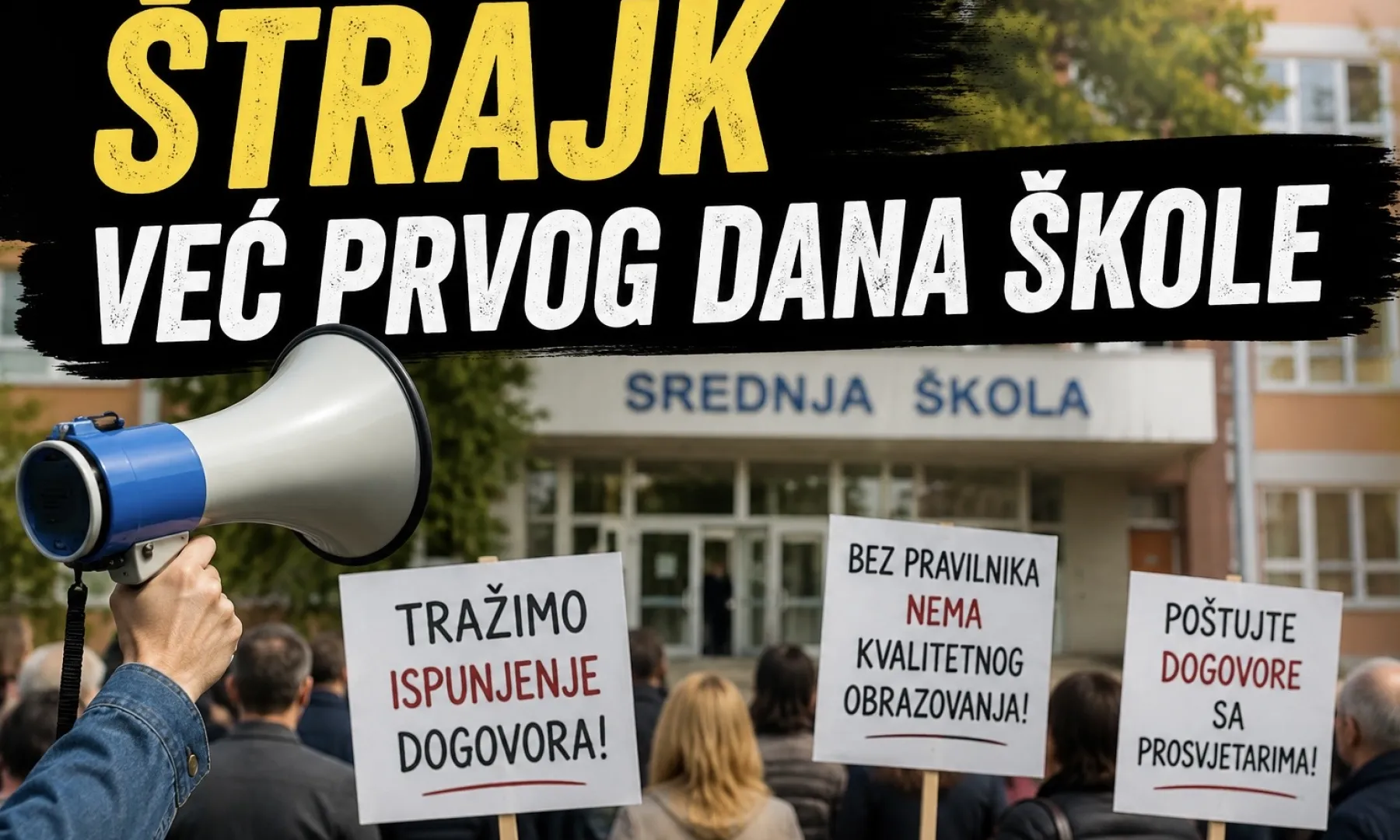 Prosvjetni radnici u Unsko-sanskom kantonu najavili jednosatni štrajk upozorenja 1. septembra zbog neispunjenih obaveza vlasti
