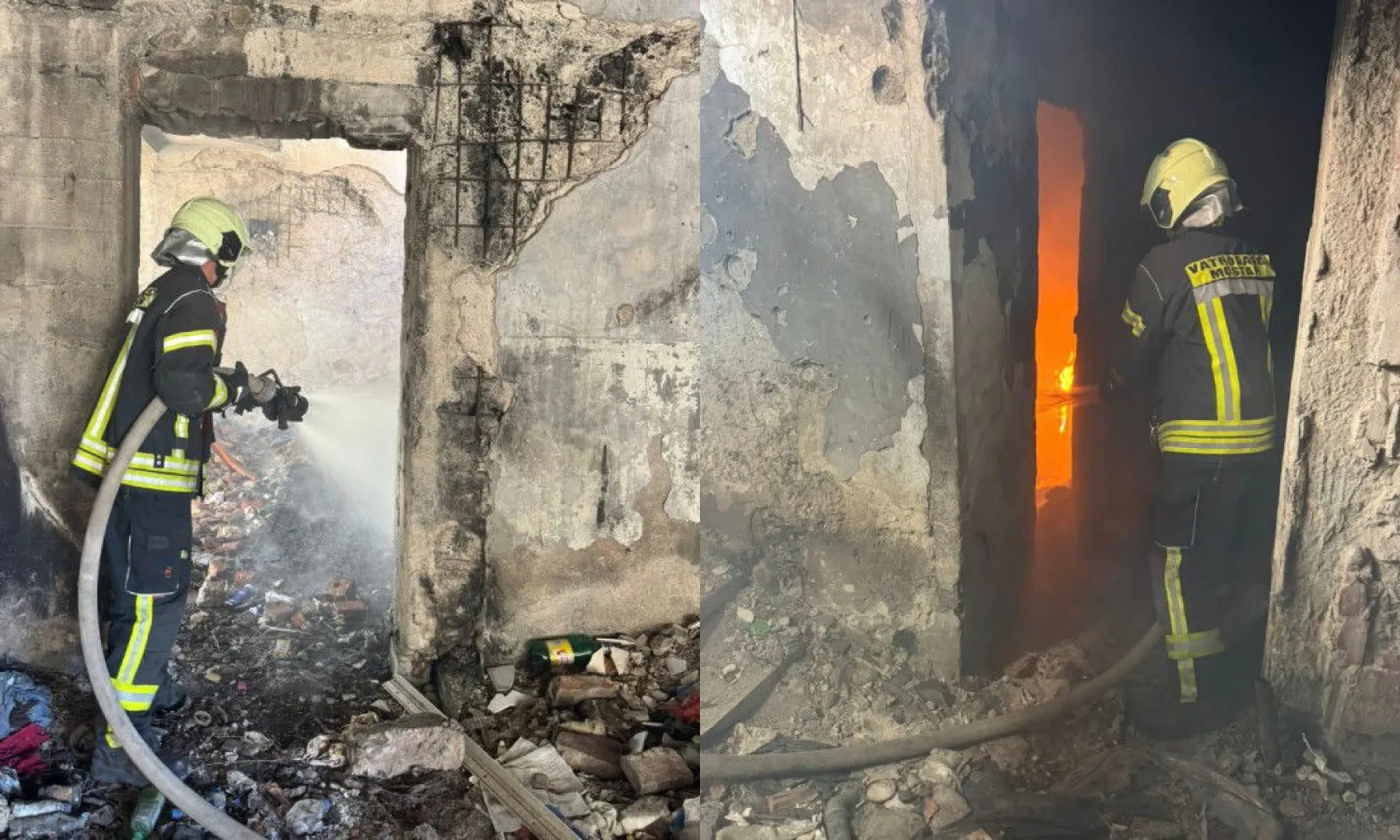 Ugašen požar u zgradi nekadašnje Privredne banke u Mostaru (FOTO)