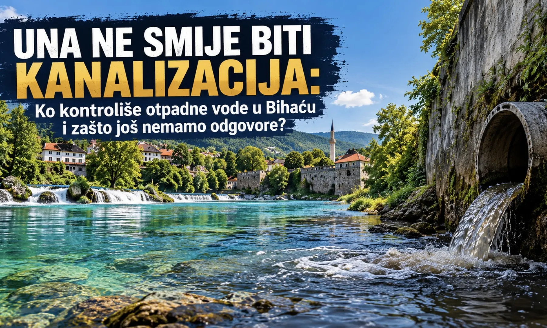 Revizorski izvještaj ukazuje na slabosti u upravljanju otpadnim vodama i zaštiti rijeke Une u Bihaću