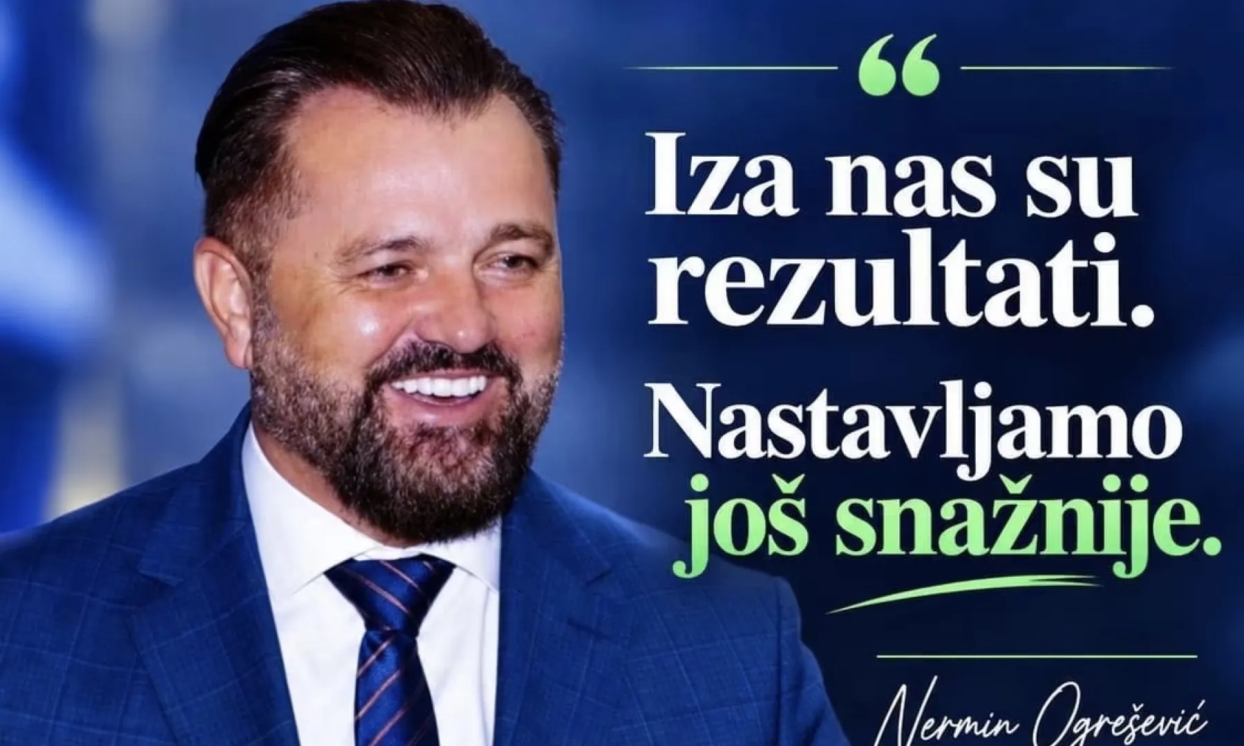 Nermin Ogrešević iz Cazina osvojio 7.541 lični glas na izborima za Predstavnički dom FBiH, potvrđujući političku snagu Unsko-sanskog kantona