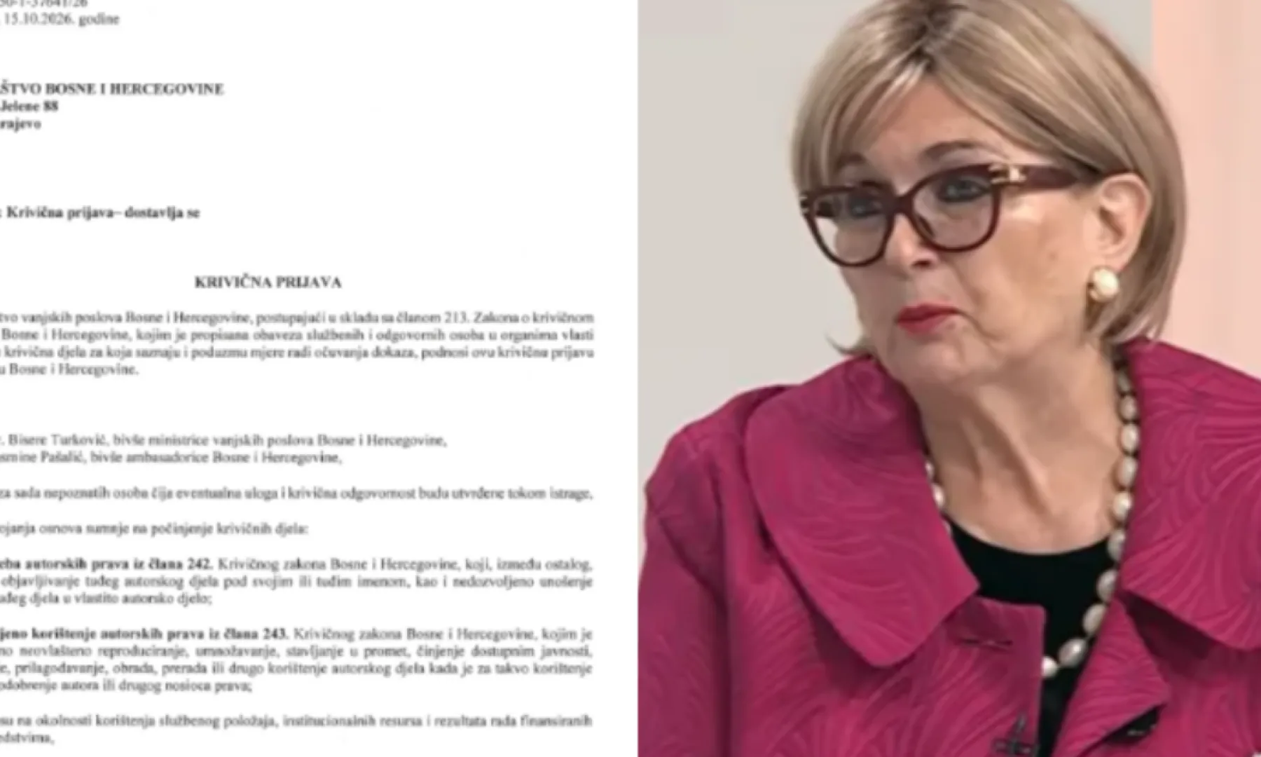 Tužilaštvu BiH podnesena krivična prijava protiv Bisere Turković, ali i bivše ambasadorice Pašalić: 'Ukrali' državnu monografiju, pa je Bisera pretvorila u svoju knjigu