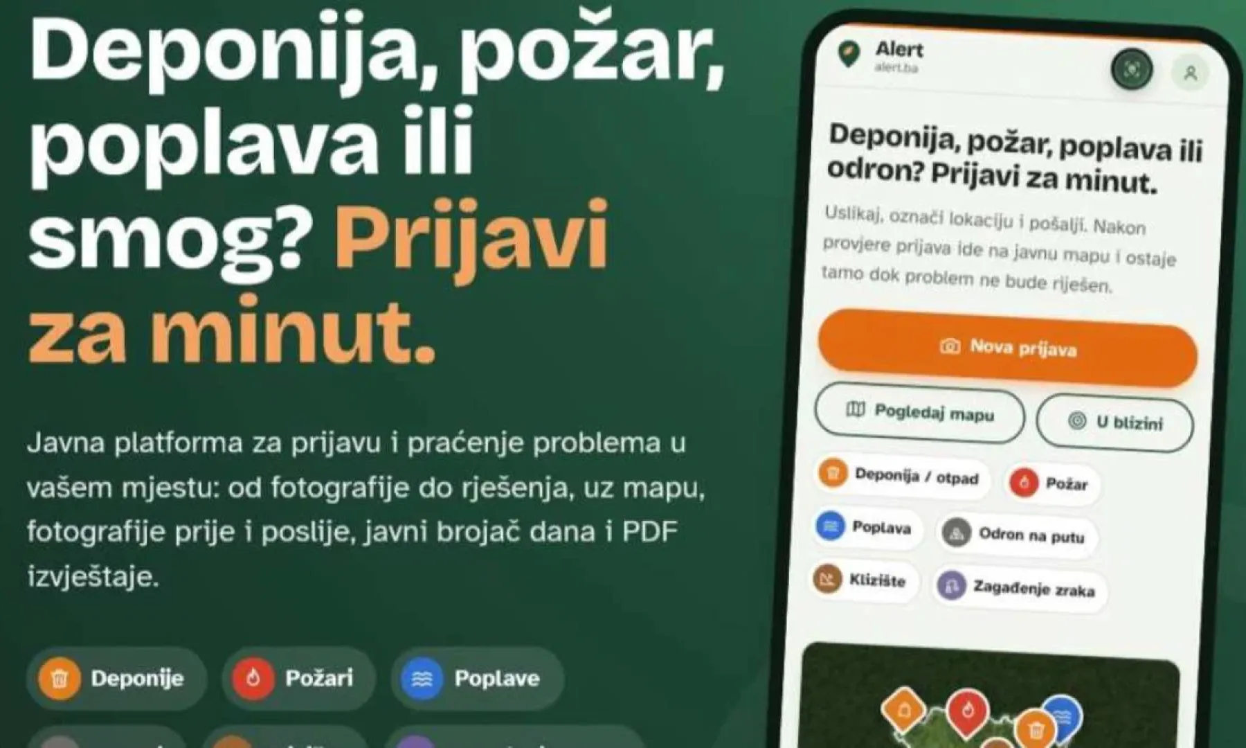 Deponije, smog i klizišta sada možete prijaviti online: U BiH pokrenuta nova platforma