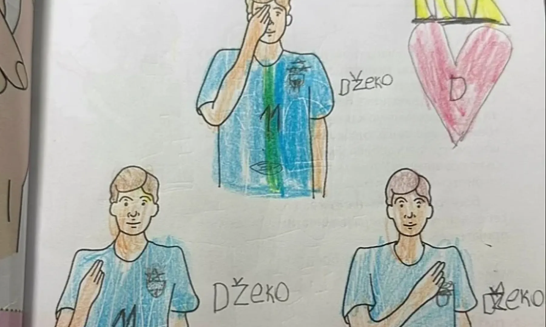 Dječak Uroš (7) na svoj način tuguje zbog Džekinog oproštaja, nacrtao ga je na času pravoslavne vjeronauke