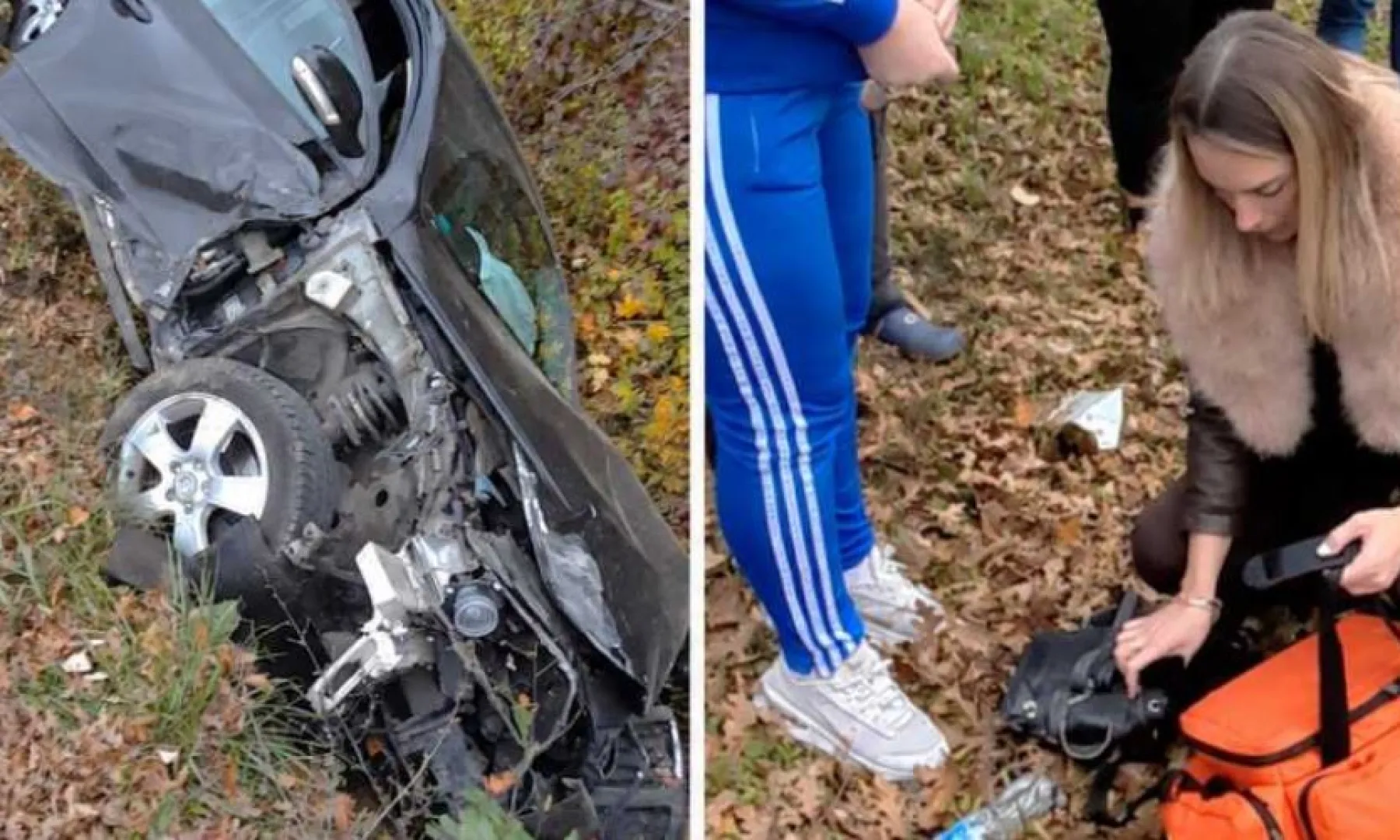 Doktorica Džana Toromanović iz Doma zdravlja Cazin pružila pomoć povrijeđenoj osobi nakon saobraćajne nesreće u Ljusini