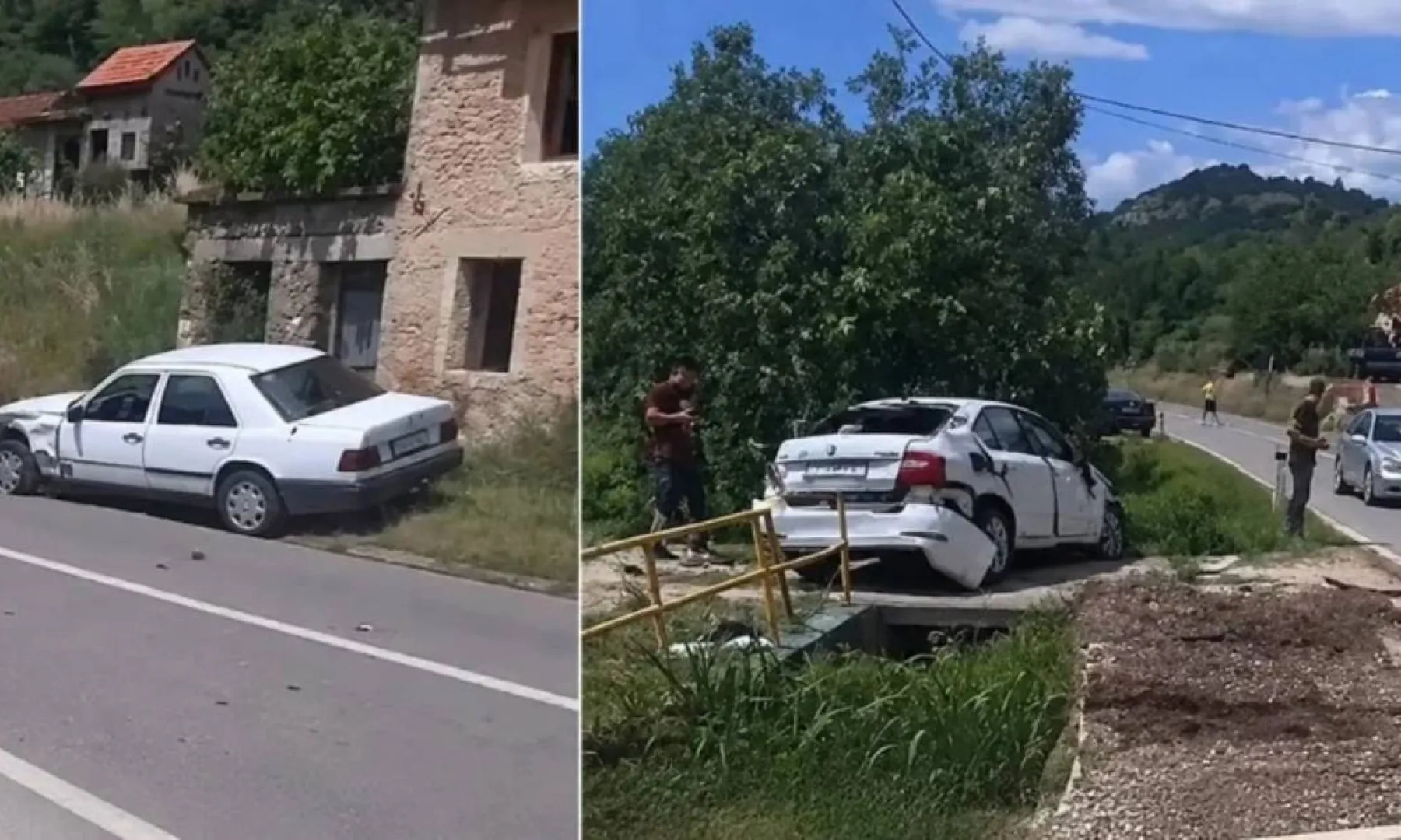 Saobraćajna nesreća u Vitini: Oštećenja na cesti i opasnost zbog ulja i dijelova vozila