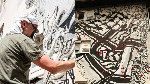 Mural podrške Palestini na rupama od gelera u Bihaću: “Ko te bolje razumije od onog ko je bio u istom paklu”