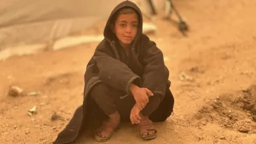 KHAN YUNIS, GAZA - 14. MART: Pogled na pje&scaron;čanu oluju u Khan Yunisu, Gaza, 14. marta 2026. Pje&scaron;čana oluja je uticala na živote civila, posebno raseljenih porodica koje žive u &scaron;atorima ( Doaa Albaz - Anadolu Agency )