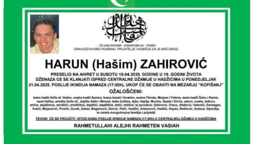 Na ahiret preselio Harun (Hašim) Zahirović