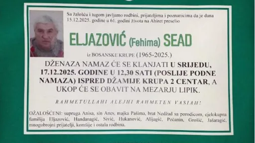 Na Ahiret preselio ELJAZOVIĆ (Fehima) SEAD | Cazin.NET