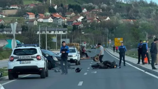 Nova nesreća na bh. cestama, sudar putničkog vozila i motocikla