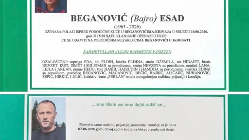 Gubitak u Krivaji: U samo dva dana preminuli su Esad i Rasim Beganović