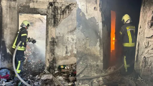 Ugašen požar u zgradi nekadašnje Privredne banke u Mostaru (FOTO)