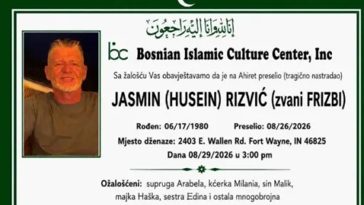 S tugom obavje&scaron;tavamo: Na Ahiret preselio Jasmin (Husein) Rizvić (zvani Frizbi)