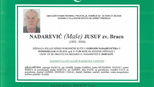 Na Ahiret preselio Nadarević (Ma&scaron;e) Jusuf zv. Braco