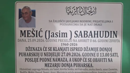 S tugom obavje&scaron;tavamo: Na Ahiret preselio Me&scaron;ić (Jasim) Sabahudin