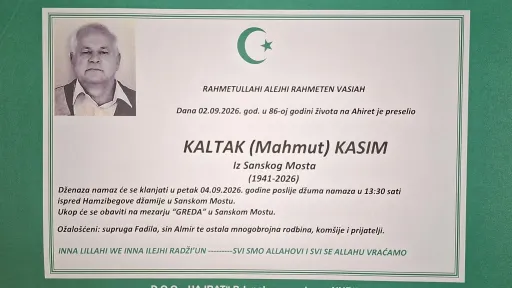 S tugom obavje&scaron;tavamo: Na Ahiret preselio Kaltak (Mahmut) Kasim