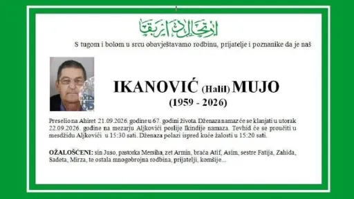 S tugom obavje&scaron;tavamo: Na Ahiret preselio Ikanović (Halil) Mujo