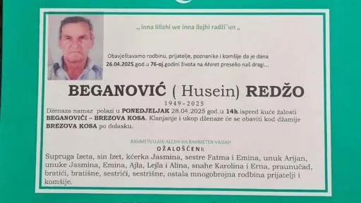 Na ahiret preselio Beganović (Husein) Redžo
