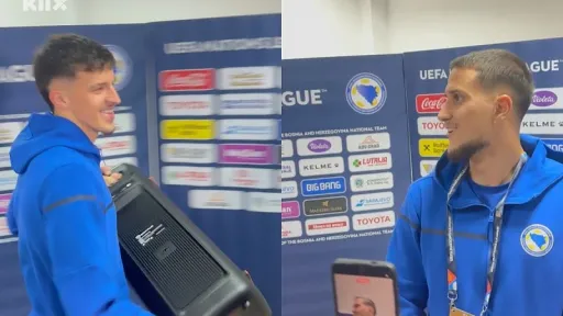 Tarik Muharemović prekinuo izjavu Zinedina Smajlovića u miks zoni nakon pobjede BiH protiv Poljske u Zenici