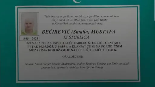 Na ahiret preselio Bećirević (Smaila) Mustafa