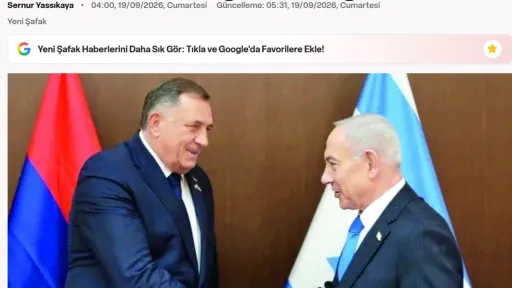 Turski Yeni Şafak sastanak Dodika i Netanyahua nazvao &bdquo;prijetnjom Sarajevu&ldquo; - slika 1