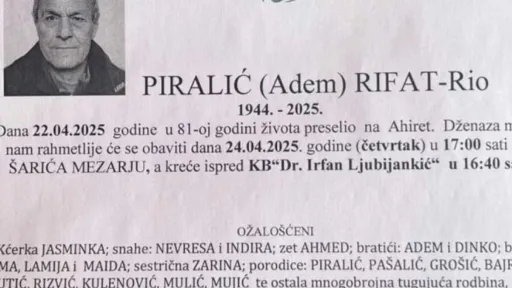 Na ahiret preselio Piralić (Adem) Rifat – Rio