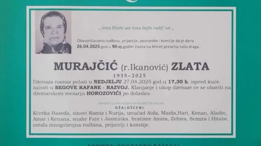 Na ahiret preselila Murajčić (r. Ikanović) Zlata
