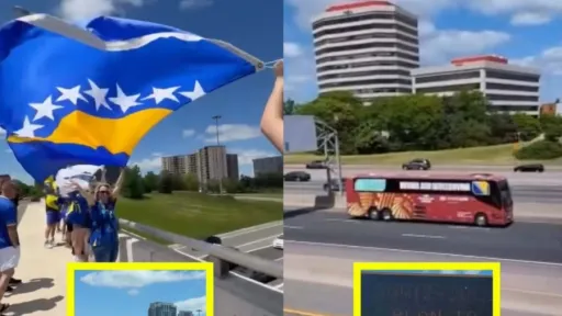 SJAJAN DOČEK REPREZENTACIJE BIH U TORONTU: Emotivni trenutak na mostu iznad autoputa